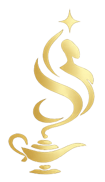 Lamp & Genie gold monogram icon