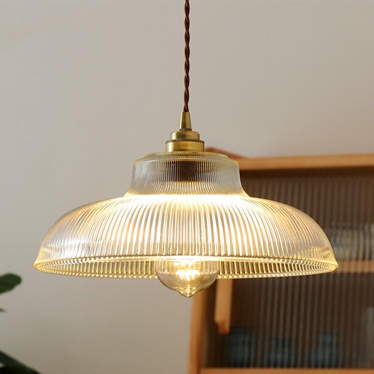 Japanese Vintage Brass Glass Chandelier