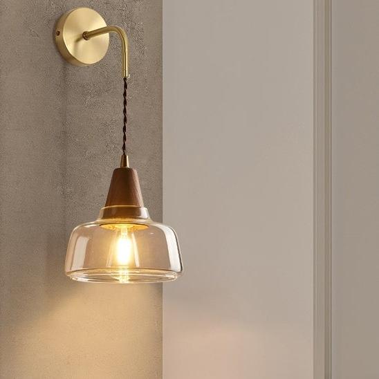 Japanese Walnut Wall Lamp