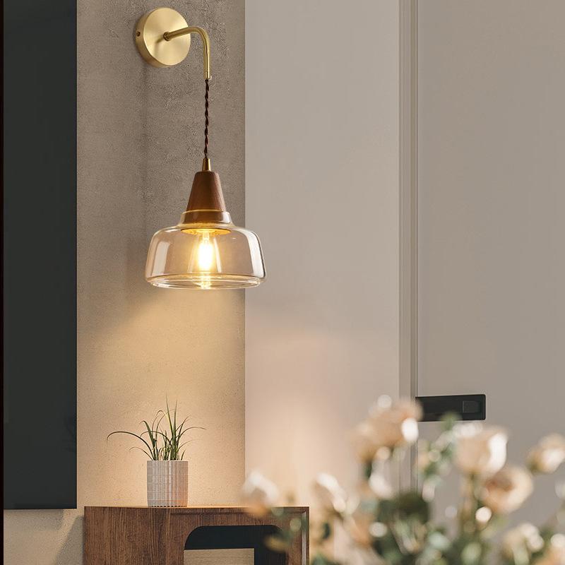 Japanese Walnut Wall Lamp - Image 2