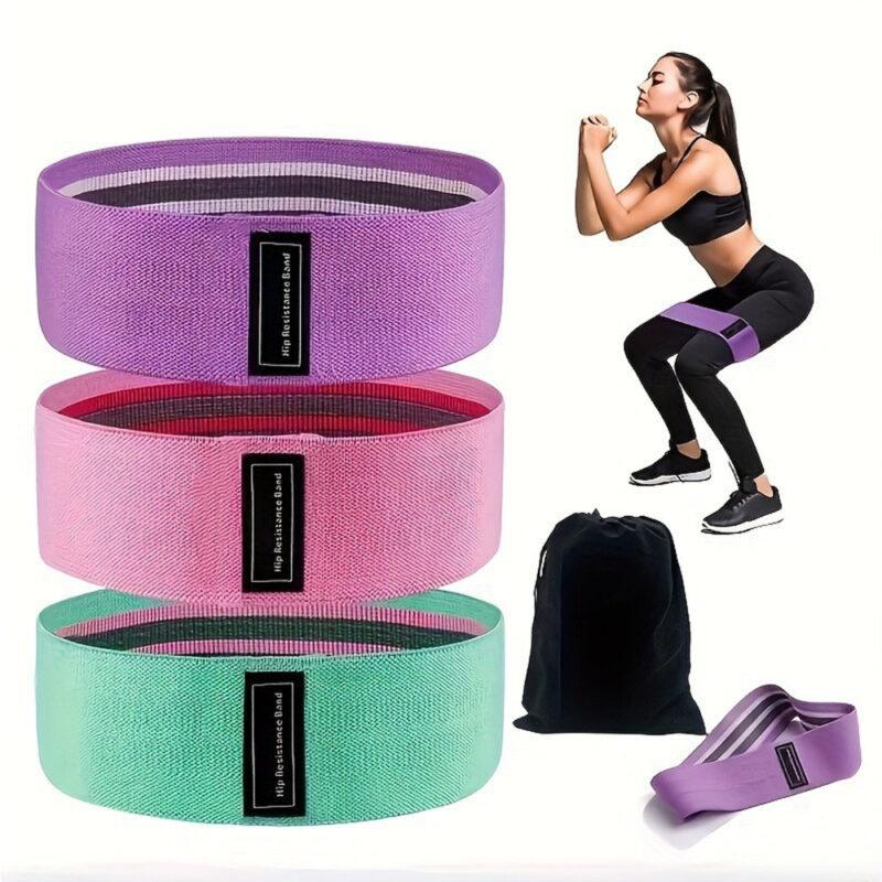 Resistance Loop Bands Set of Three for Home Fitness and Yoga