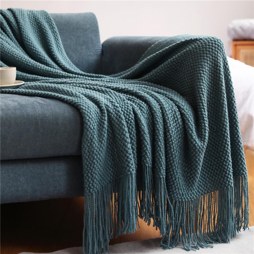 Pineapple Grid Knitted Sofa Throw Blanket - Image 7