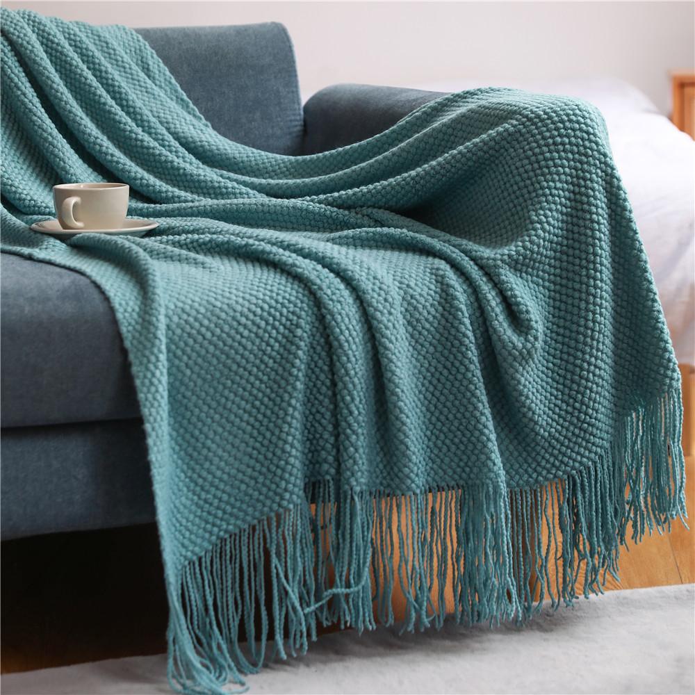 Pineapple Grid Knitted Sofa Throw Blanket - Image 8