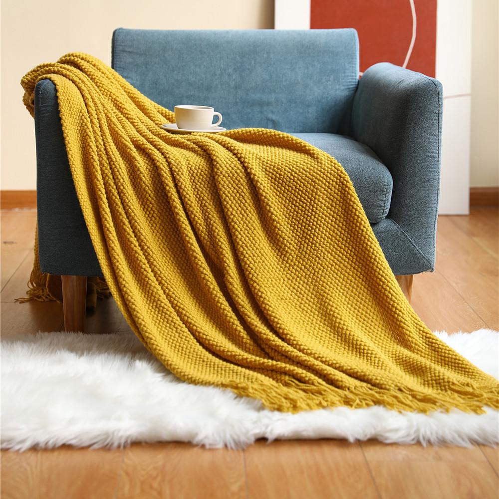 Pineapple Grid Knitted Sofa Throw Blanket - Image 2