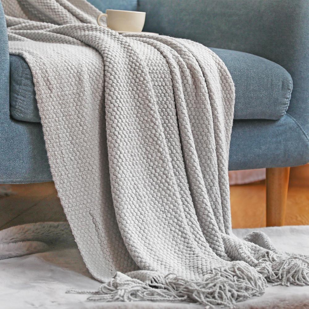 Pineapple Grid Knitted Sofa Throw Blanket - Image 5