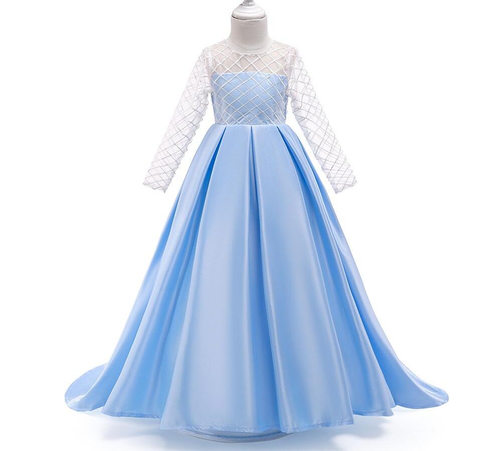 Long Sleeve Mesh Trailing Dress - Image 6