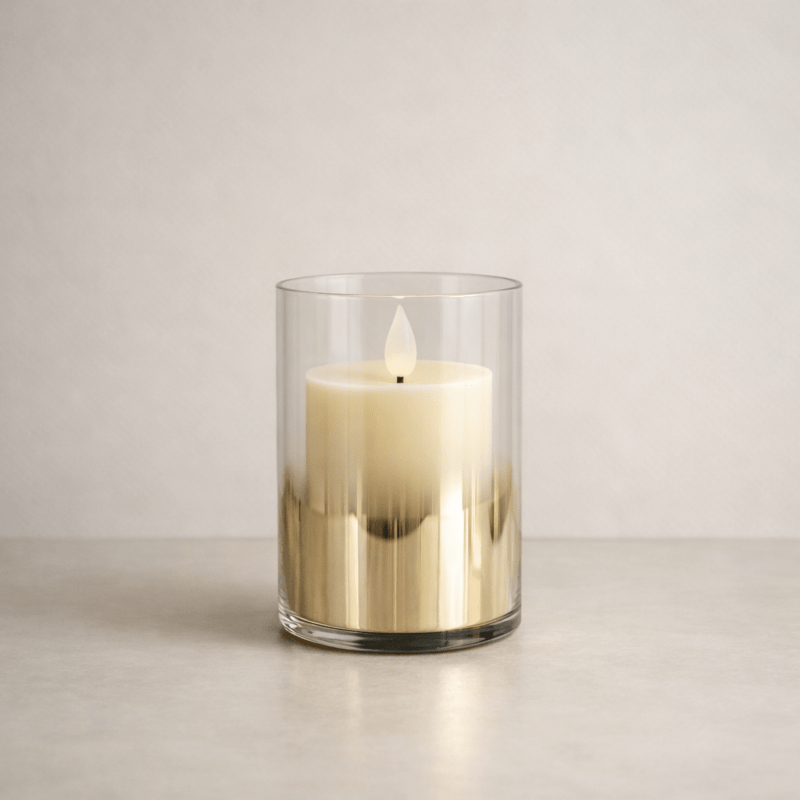 3 Electroplated Glass Rechargeable LED Candle Lamp