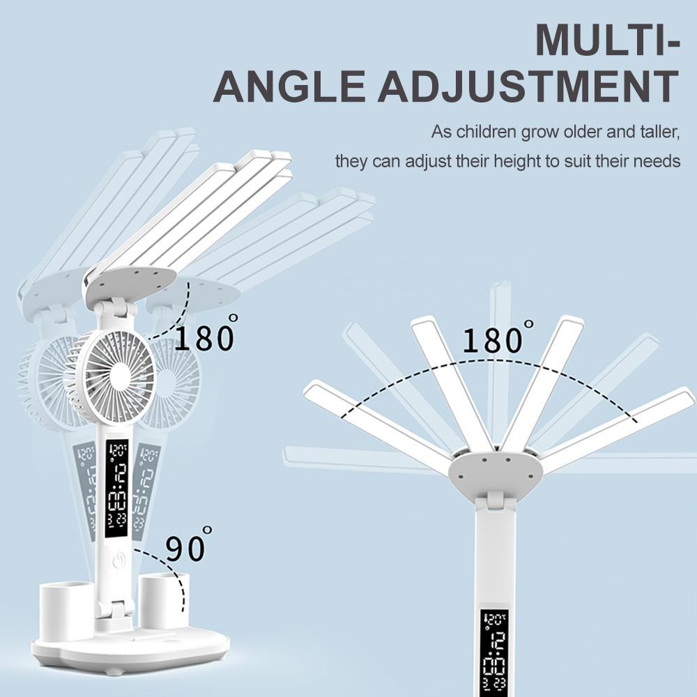 4‑Head LED Desk Lamp With Fan - Image 5