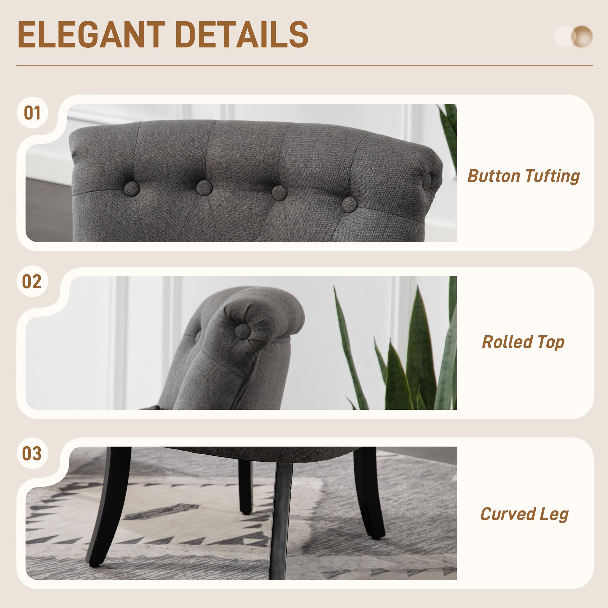 Charcoal Grey Upholstered Chair - Image 4
