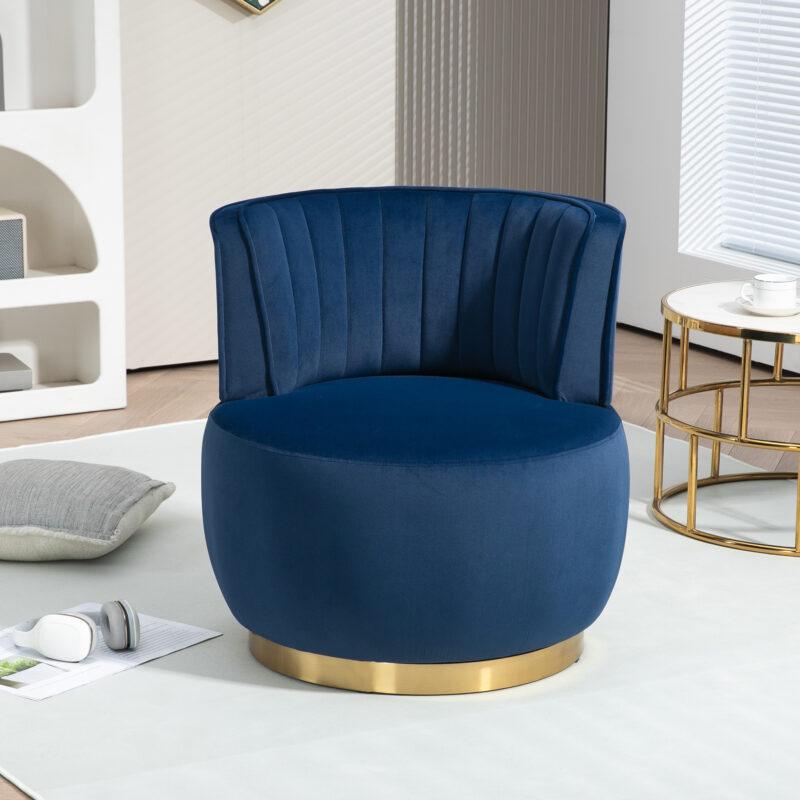 Velvet Swivel Barrel Chair