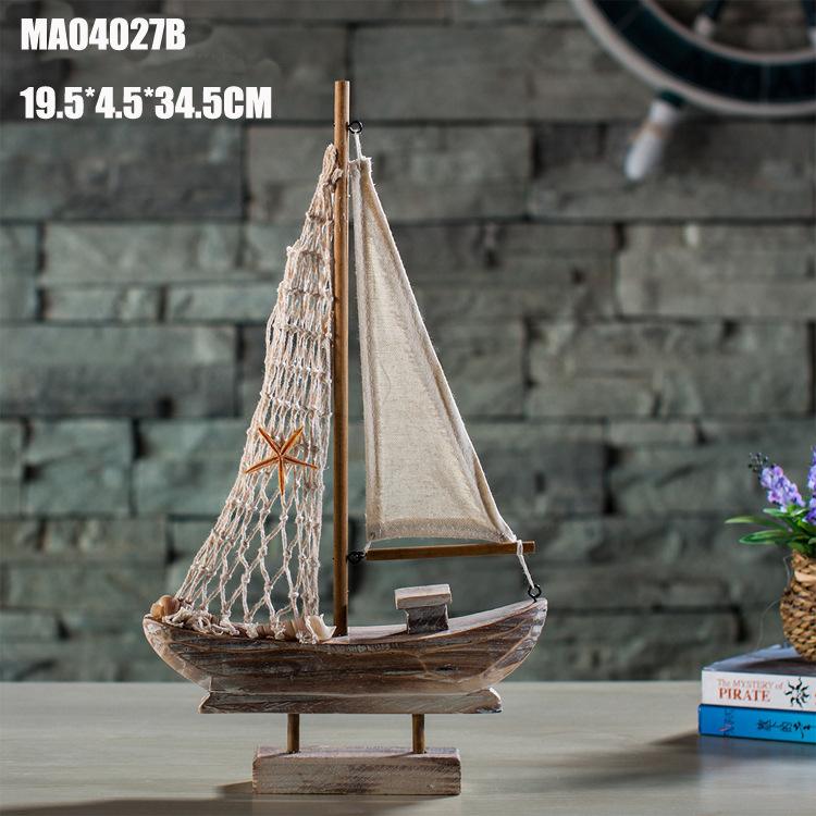 Carved Fishing Boat Model - Image 2