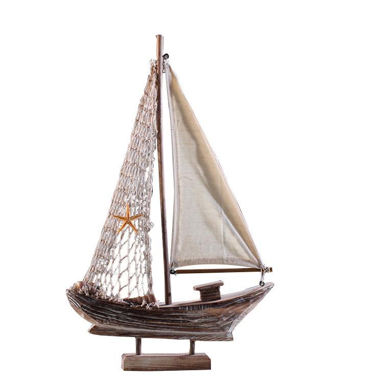 Carved Fishing Boat Model - Image 3