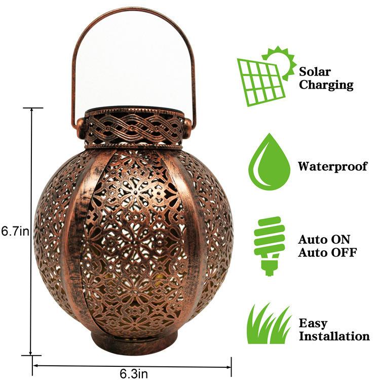 Solar Wrought Iron Hanging Lamp - Image 4