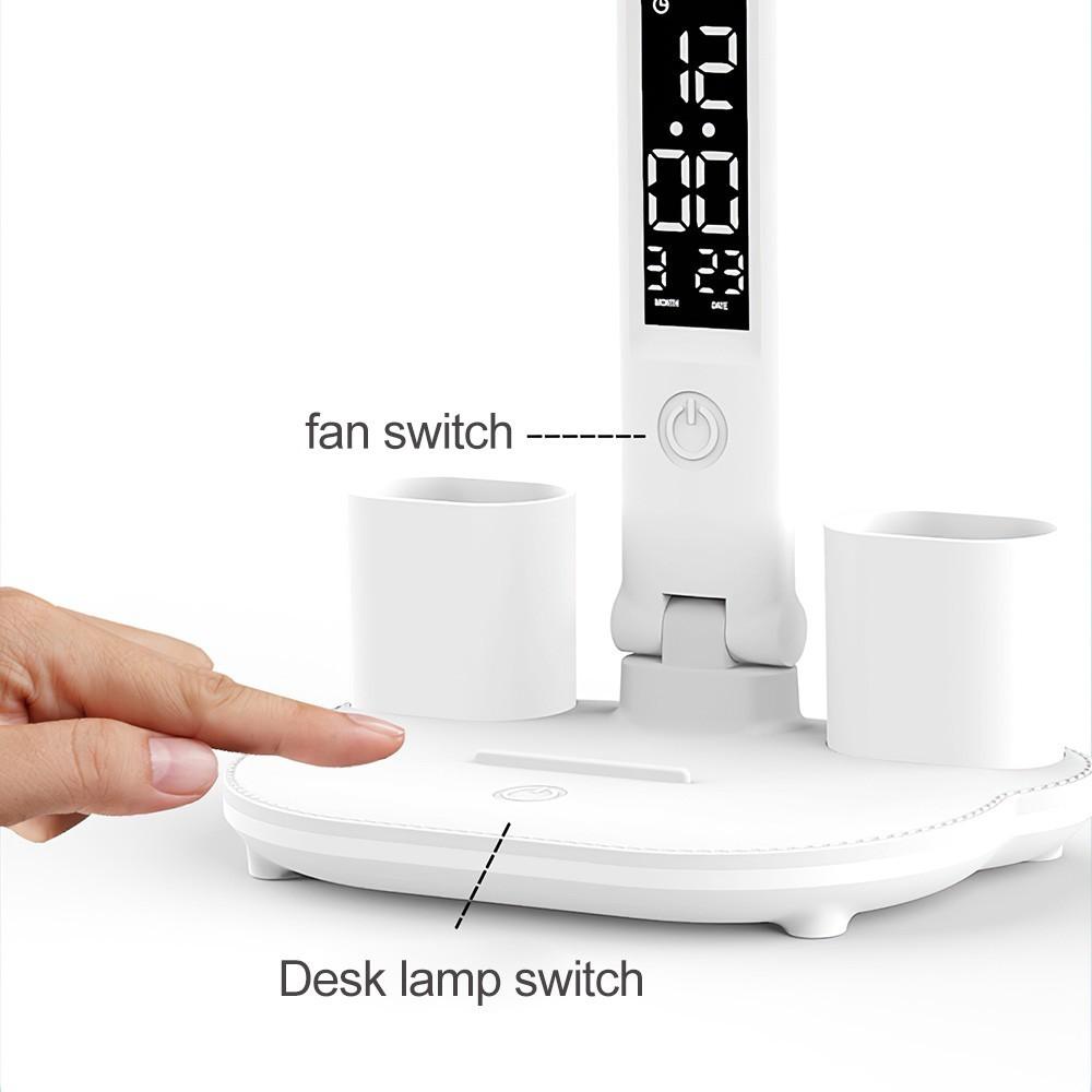 4‑Head LED Desk Lamp With Fan - Image 2