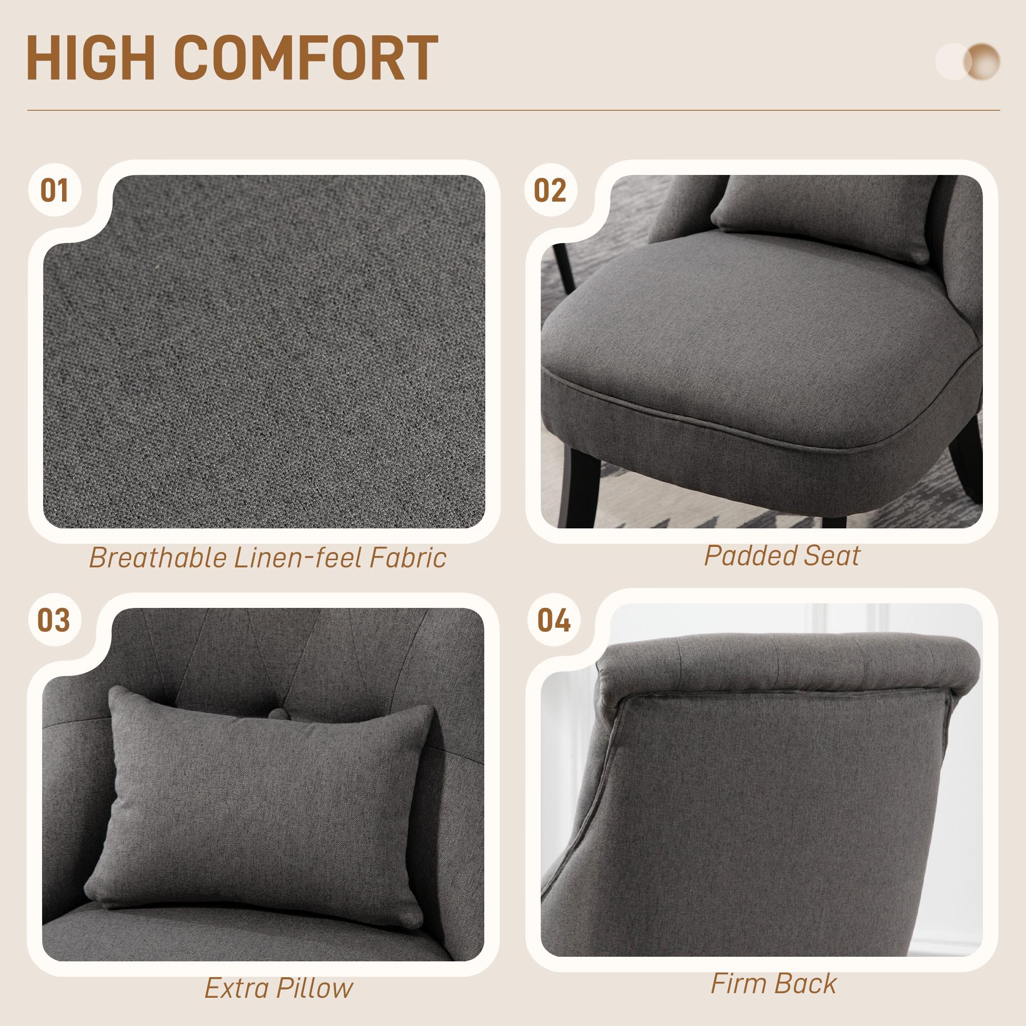 Charcoal Grey Upholstered Chair - Image 3