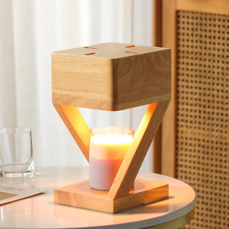 Wood Aromatherapy Wax Melting Lamp