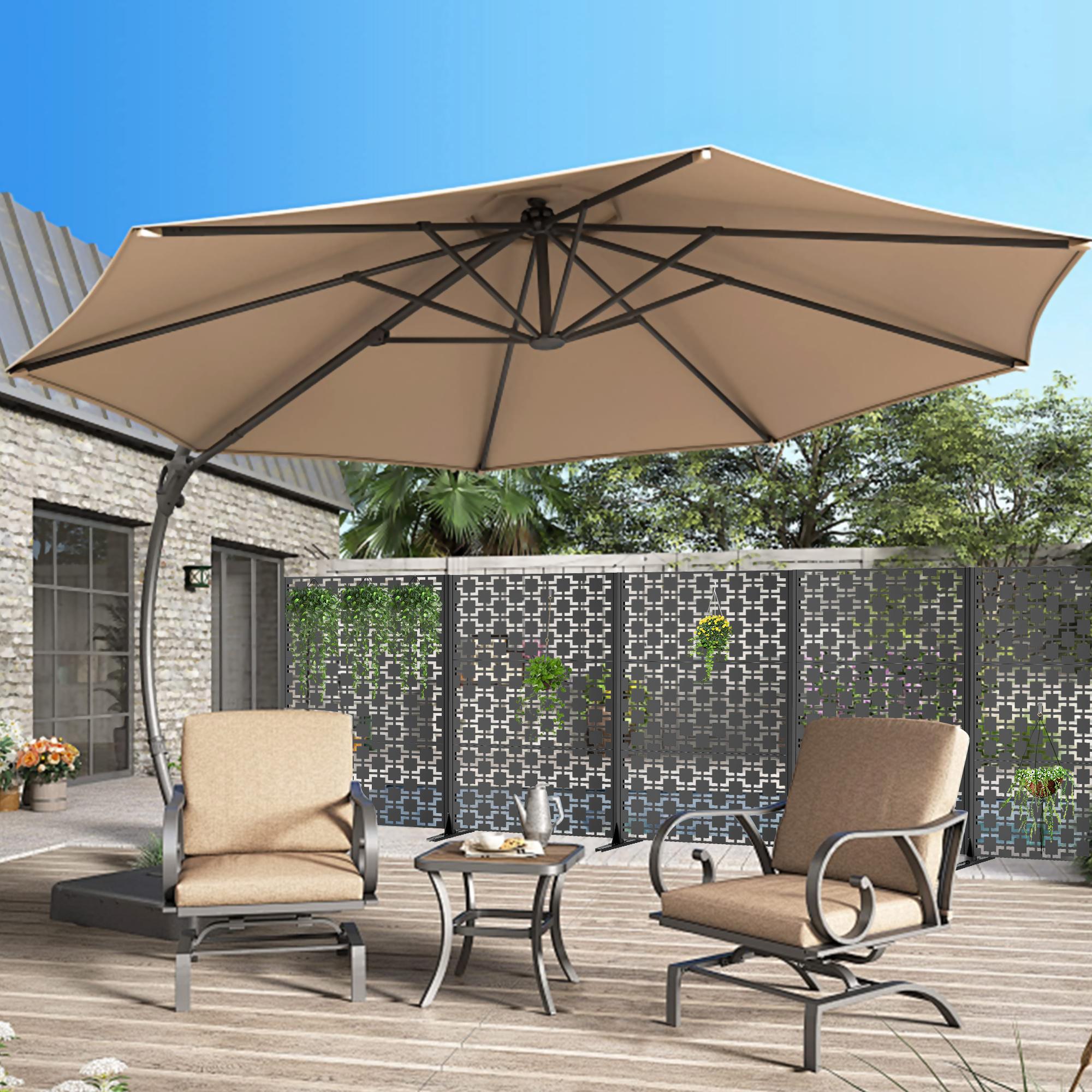 Metal Privacy Screen, Freestanding Outdoor Decorative Panel (72" H × 46" W) - Image 2