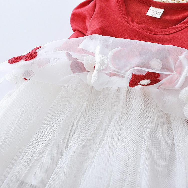 Flower & Bow Long Sleeve Dress - Image 6