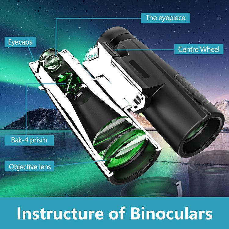 12×42 HD High‑Power Outdoor Binoculars Black - Image 2
