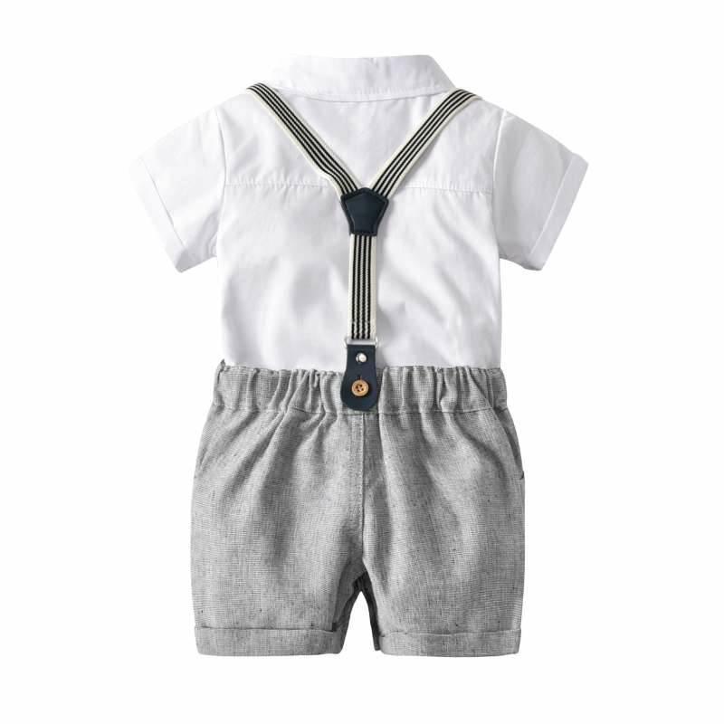 Baby Cotton Braces Pants Casual Suit - Image 3