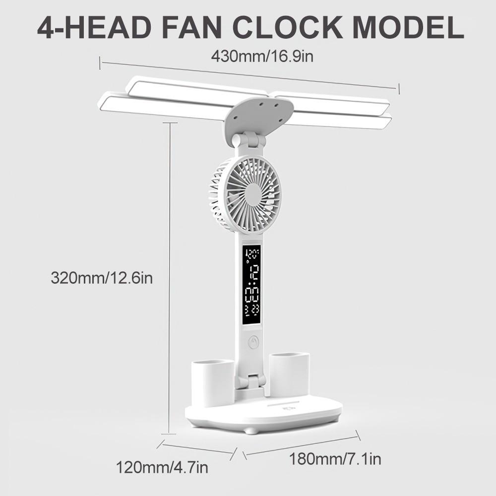 4‑Head LED Desk Lamp With Fan - Image 7