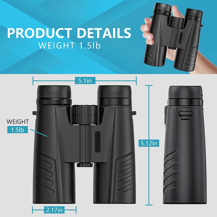 12×42 HD High‑Power Outdoor Binoculars Black - Image 6