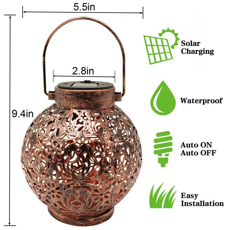 Solar Wrought Iron Hanging Lamp - Image 5