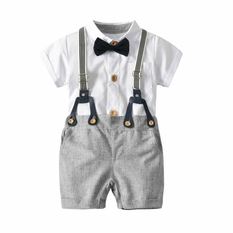 Baby Cotton Braces Pants Casual Suit