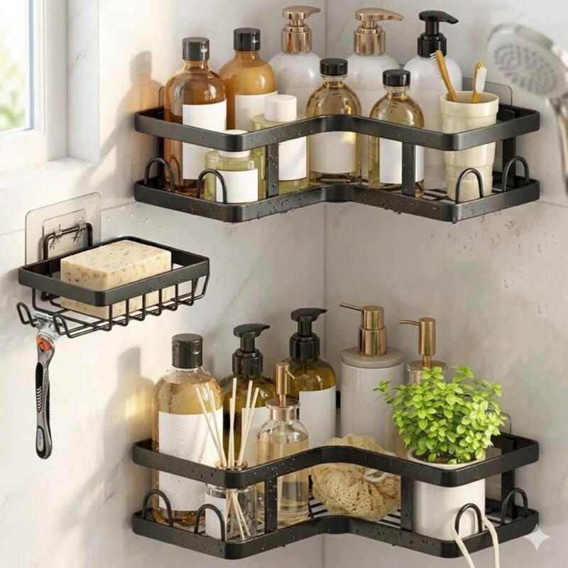 3 Piece Bathroom Corner Shelf Set